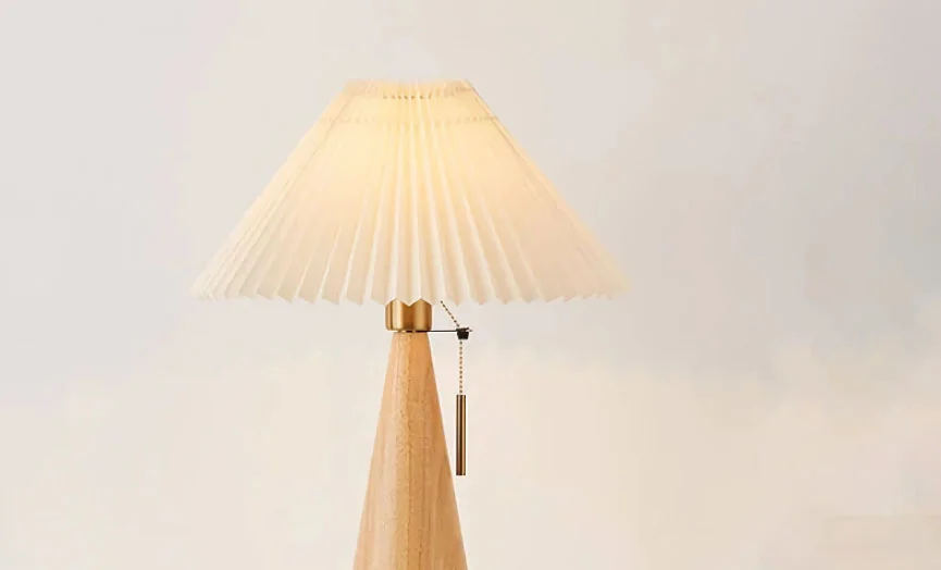 Contemporary Nordic Lamp with Fabric Pleats